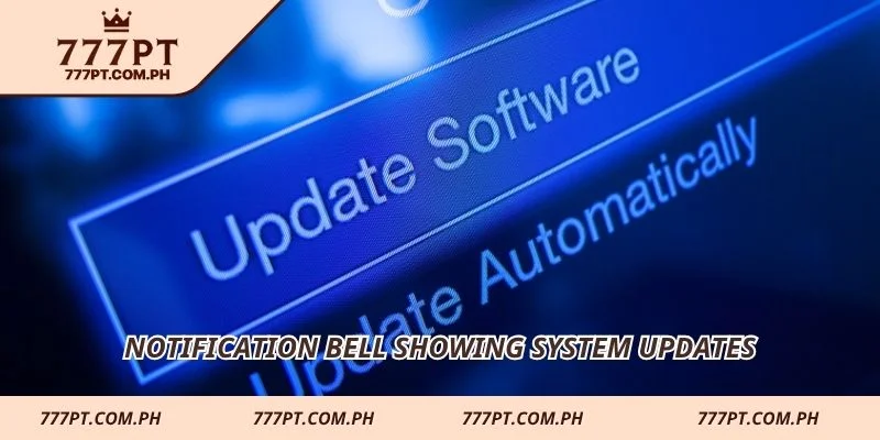Notification bell showing system updates