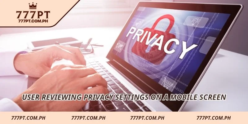 User reviewing privacy settings on a mobile screen