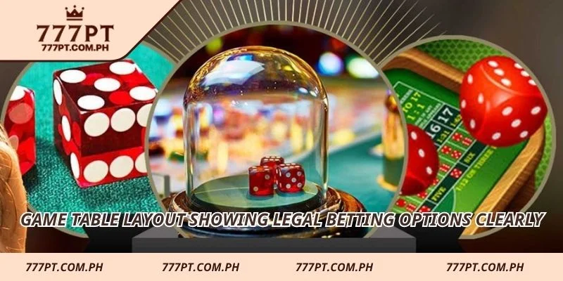 Game table layout showing legal betting options clearly