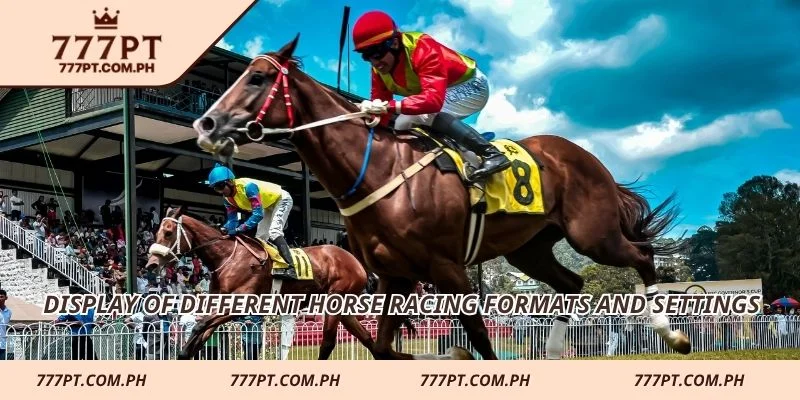 Display of different horse racing formats and settings