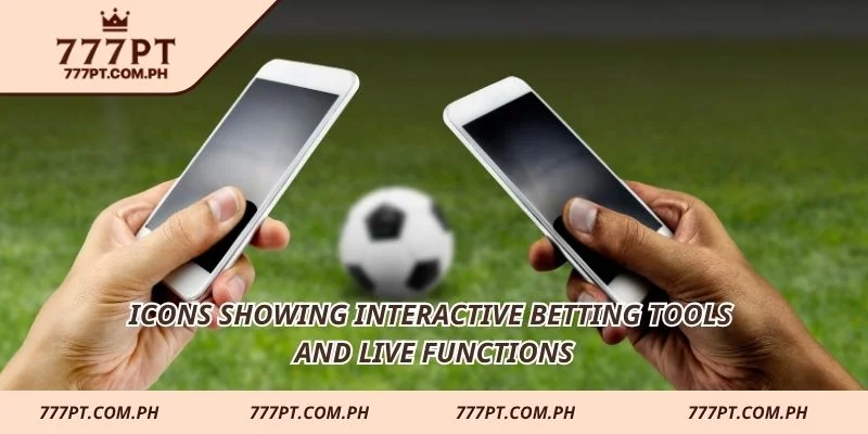 Icons showing interactive betting tools and live functions