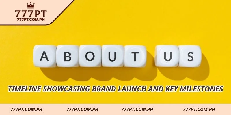Timeline showcasing brand launch and key milestones