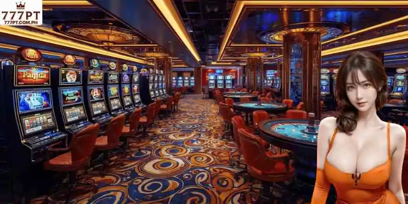 A typical online casino lobby displaying slots and live games.