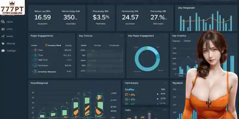 Statistical dashboard analyzing RTP and player data.